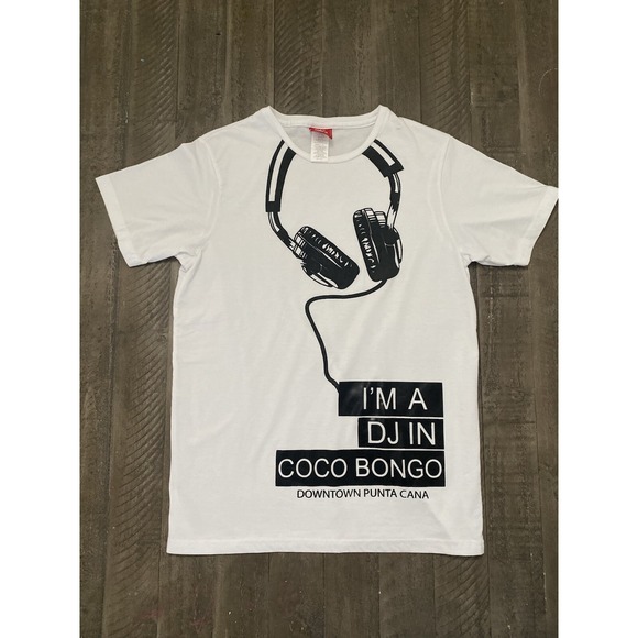Other - Coco Bongo TShirt Mens L White I'm A Dj In Coco Bongo Headphones Graphic